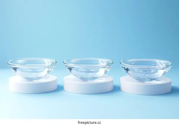 Clear Contact Lenses on Display