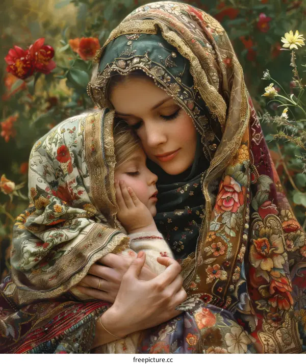 A Moment of Motherly Love  A Tender Embrace