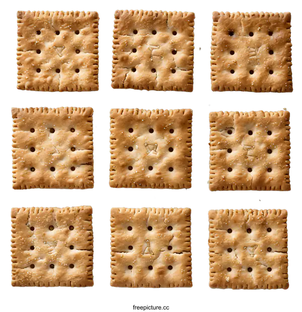 [Transparent Background PNG]Nine crackers arranged in a square on a white background