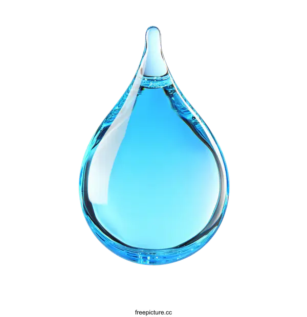 [Transparent Background PNG]A Beautiful Blue Water Drop Illustration