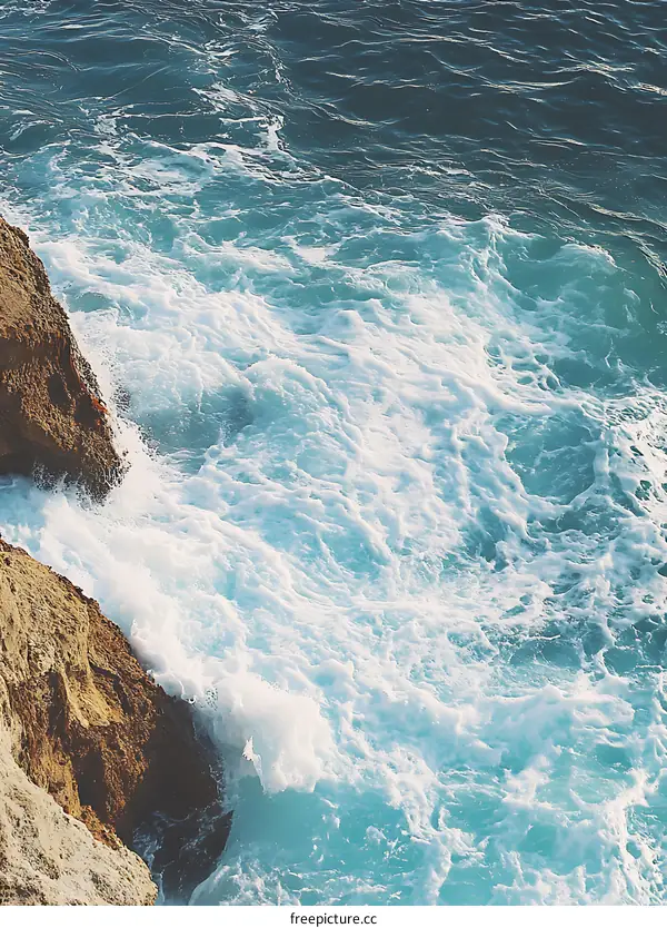Waves crashing on the rocks
