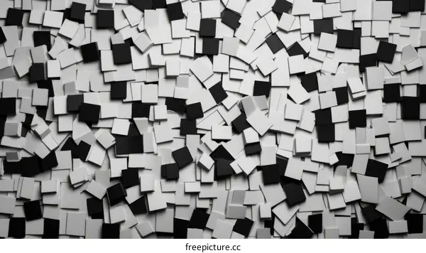 Black and white square tiles