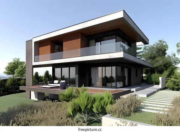 Modern Architecture House with a Terrace