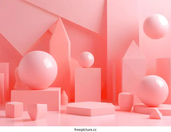 Pink Abstract Geometric Shapes Background
