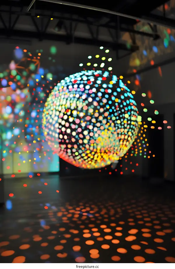Colorful Lights Abstract Sphere Background
