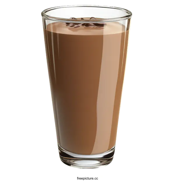 [Transparent Background PNG]Chocolate Smoothie in a Glass