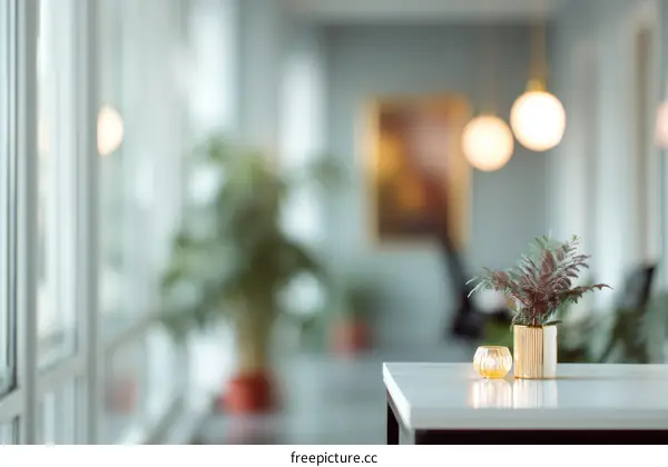 Modern Office Interior with Plants