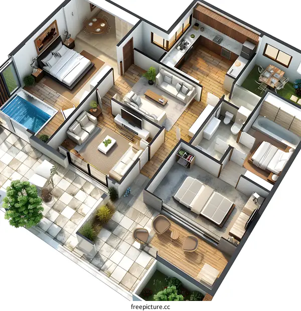 A luxurious penthouse apartment