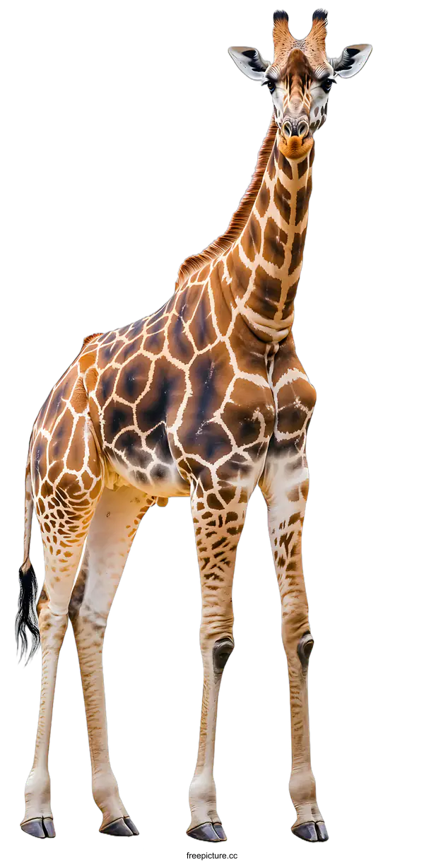 [Transparent Background PNG]Giraffe Standing on White Background