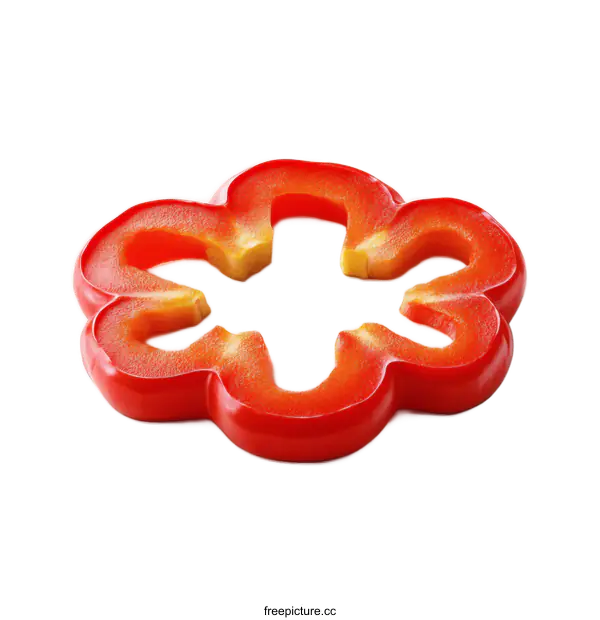 [Transparent Background PNG]Close up view of a sliced red bell pepper