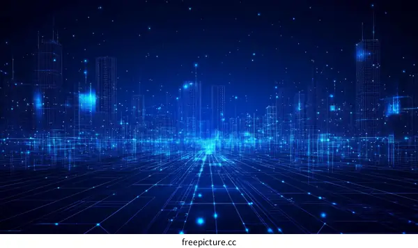 Digital Cityscape Futuristic Architecture