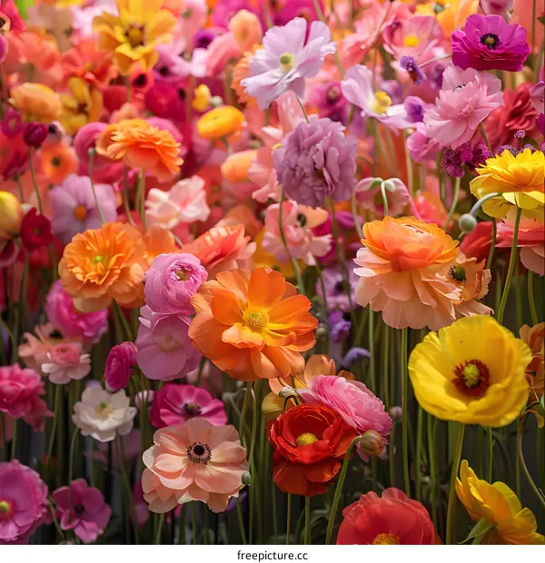 Colorful Flowers in a Garden