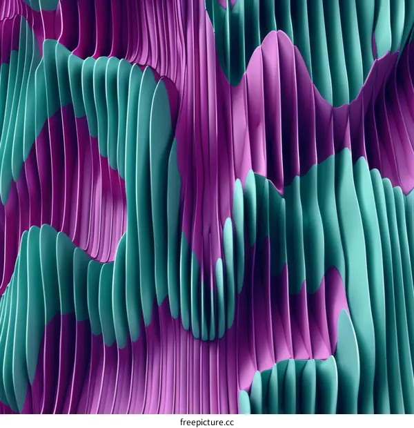 Colorful 3D rendering of a wavy surface