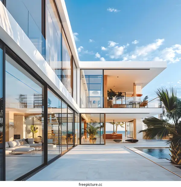 Modern Minimalist Villa With Glass Facade