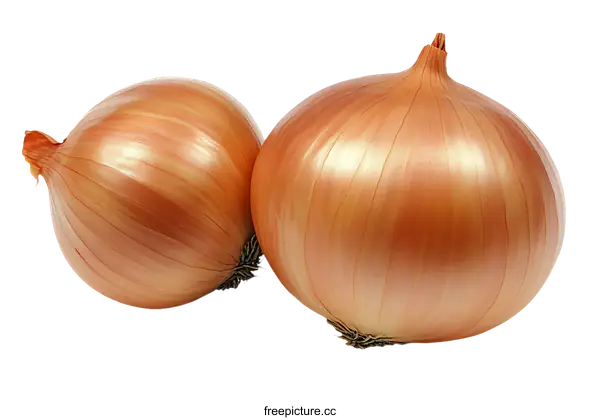 [Transparent Background PNG]Two Fresh Onions on White Background