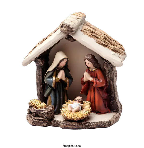 [Transparent Background PNG]Nativity Scene Miniature Figurines Christmas Decoration