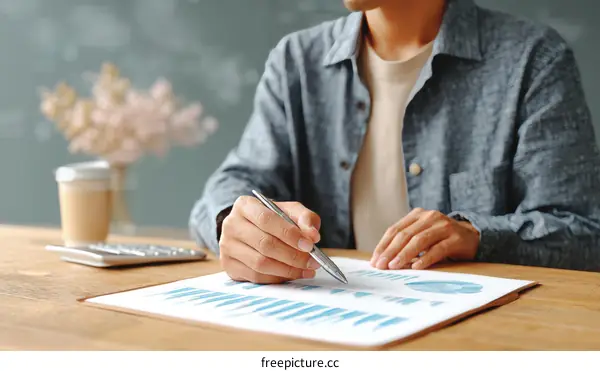 Business Person Analyzing Data Documents