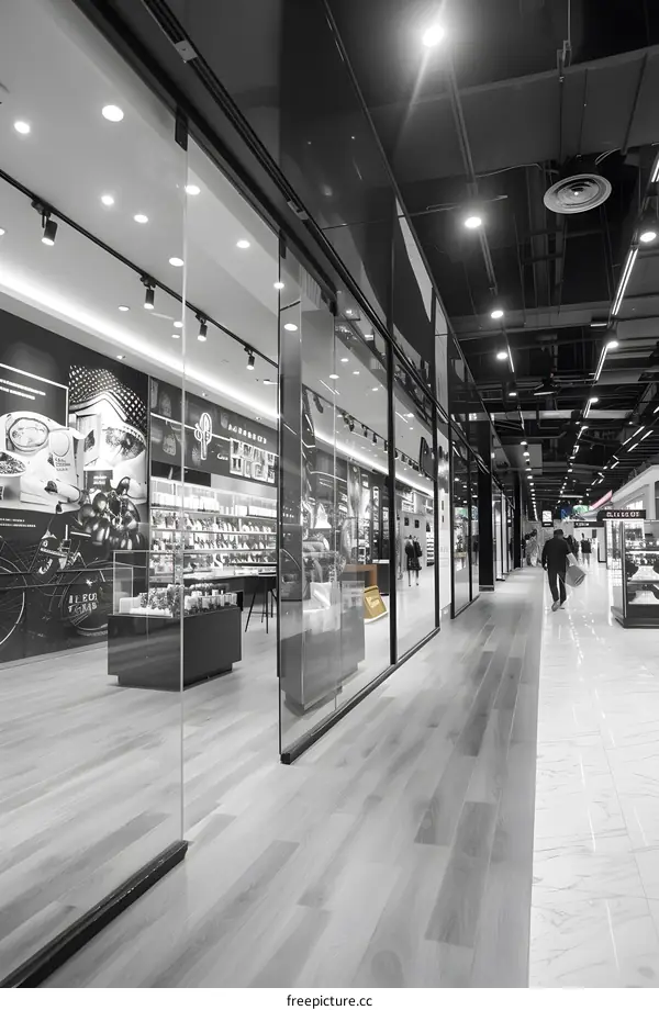 Modern Interior Design of a Retail Store in a Shopping Mall