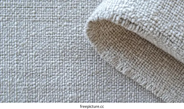 Closeup of Light Beige Linen Fabric Texture