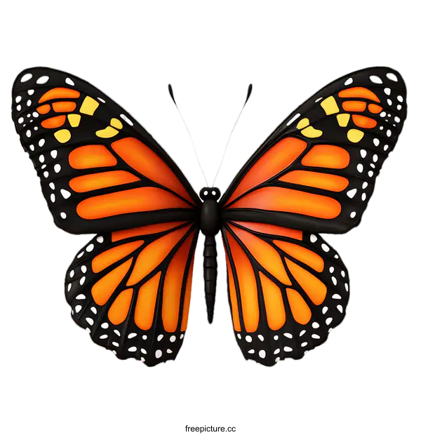 [Transparent Background PNG]Beautiful Monarch Butterfly Illustration