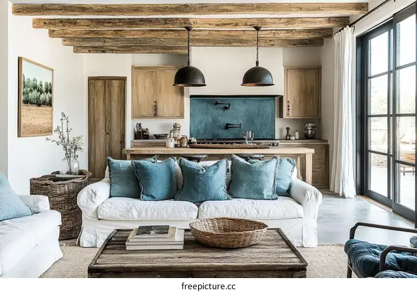 Rustic Modern Interior Living Room Design