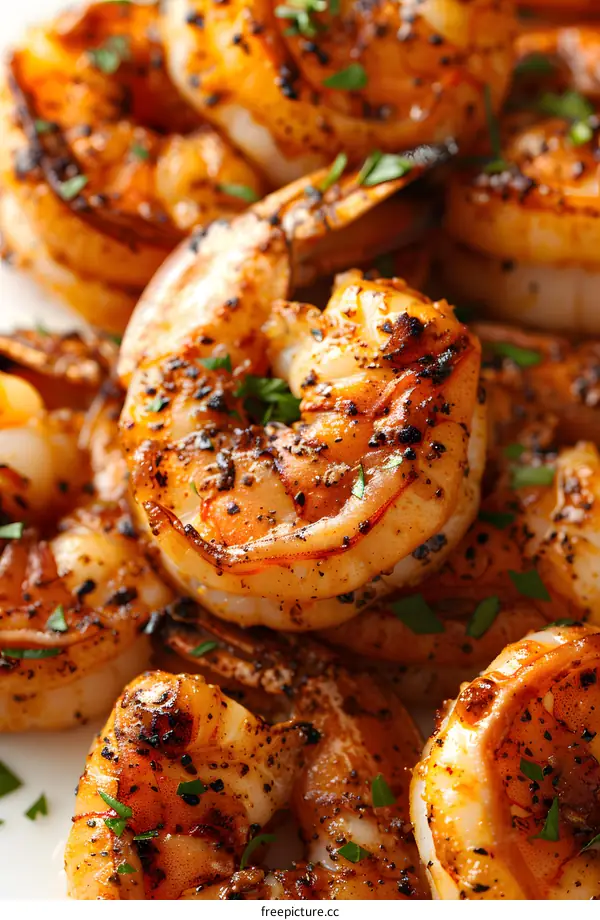 A plate of delicious grilled shrimp