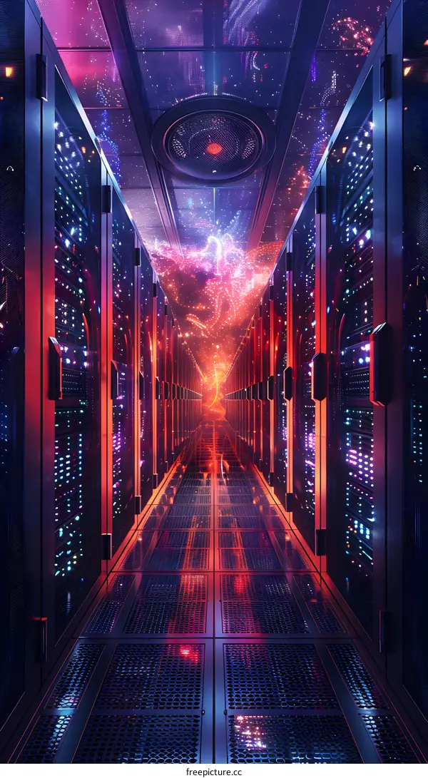 Server Room with Galaxy Ceiling