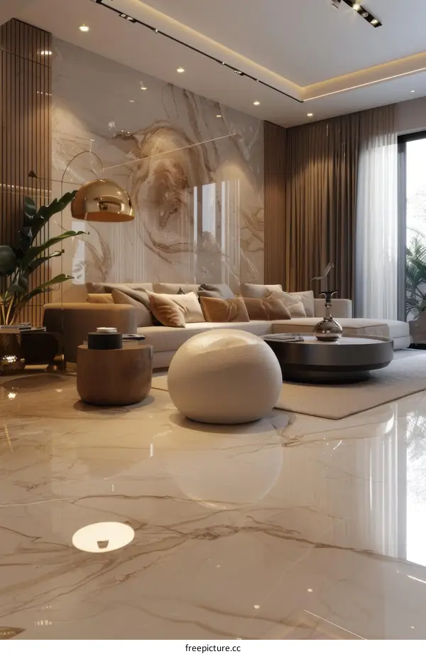 Modern Marble Living Room Interior Design