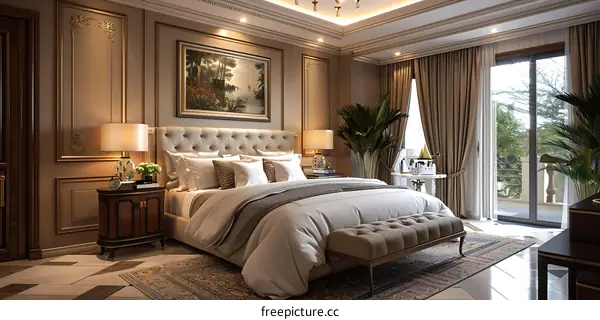 European-style luxury bedroom