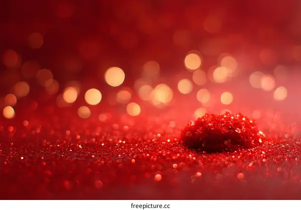 Red Glitter Background with Bokeh Effect