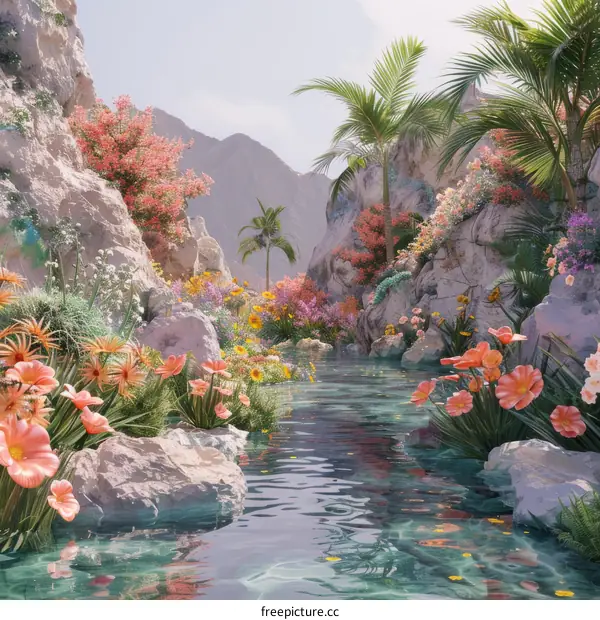 Surreal Oasis in the Mountains