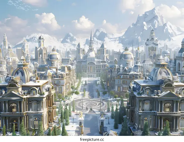 A winter wonderland city