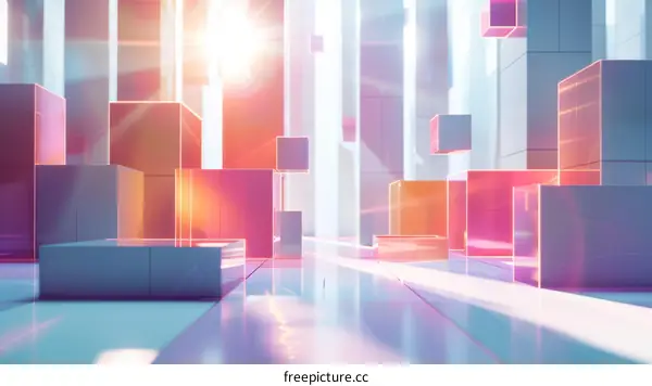 Abstract Futuristic City 3D Render