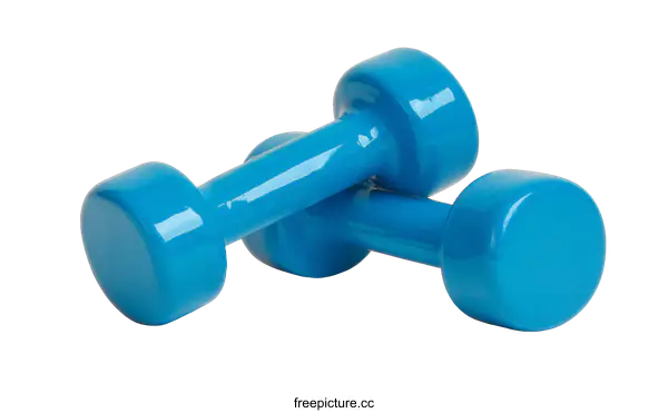 [Transparent Background PNG]Pair of vibrant blue dumbbells