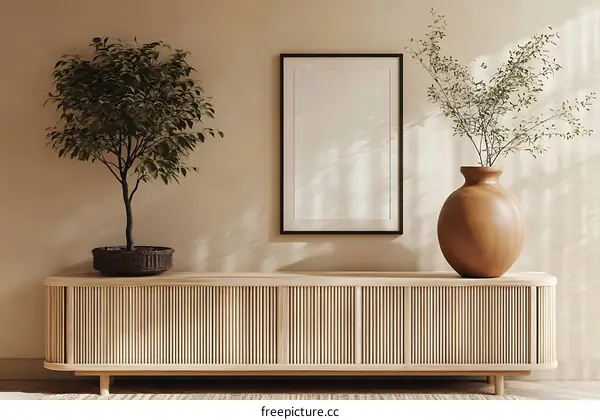 Modern Minimalist Living Room Design with Wooden Furniture