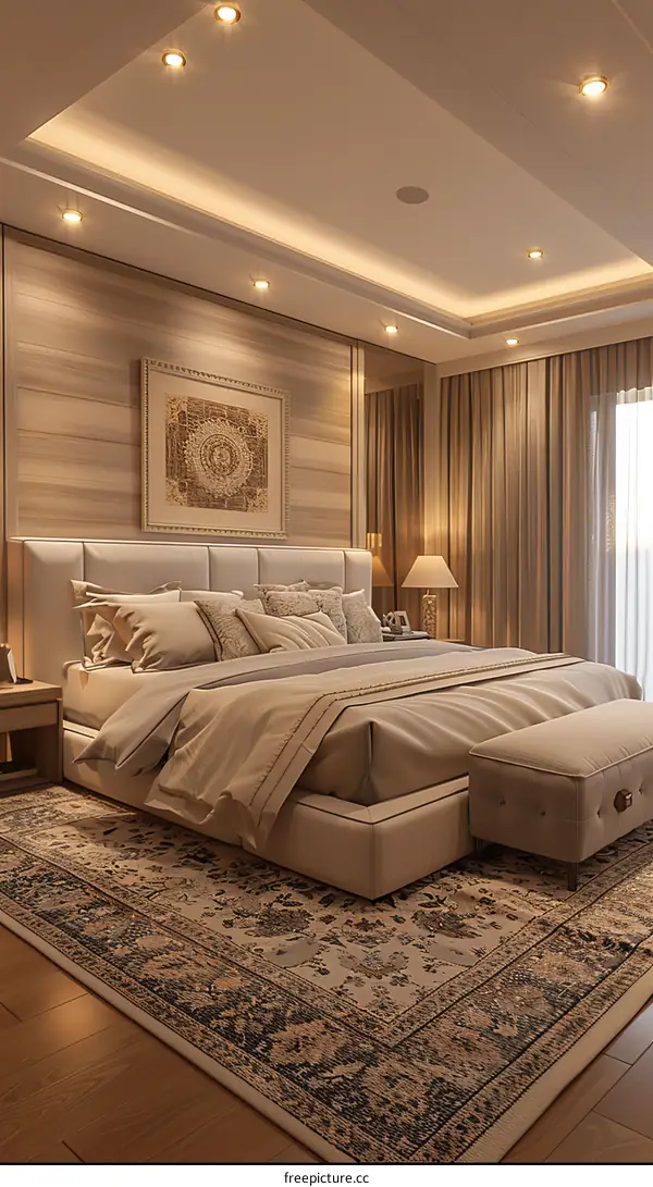 Luxury Bedroom Interior Design with Beige Decor