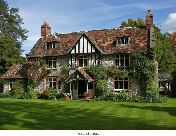 Charming English Stone Cottage with Lush Gardens