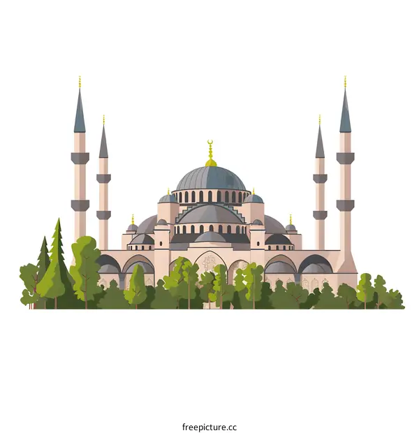 Blue Mosque Istanbul Turkey Illustration