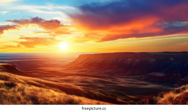 Sunset Over Canyon Landscape