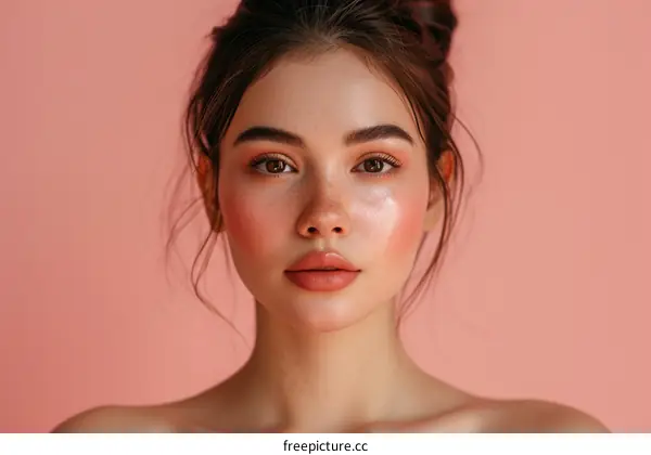 Portrait of a young woman with flawless skin