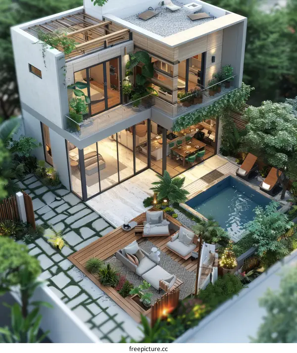 Modern Luxury Villa with Pool and Garden