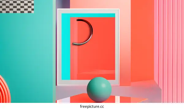 Abstract 3D Illustration of Geometric Shapes with a Pastel Color Palette