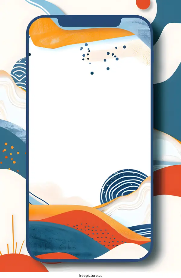 Abstract Blue And Orange Phone Screen Background
