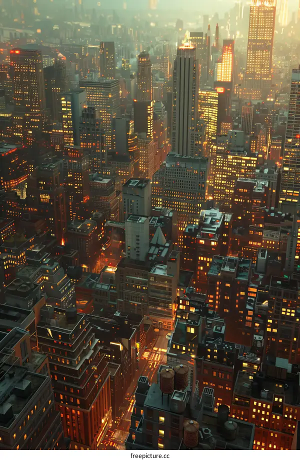 Night City Skyline Architectural View