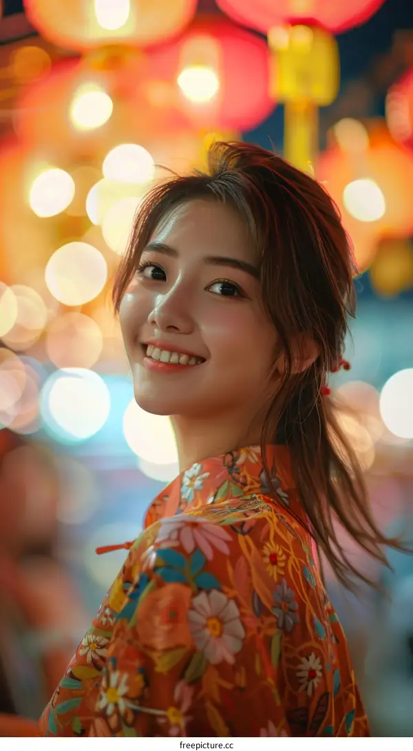 Young Woman at Lantern Festival