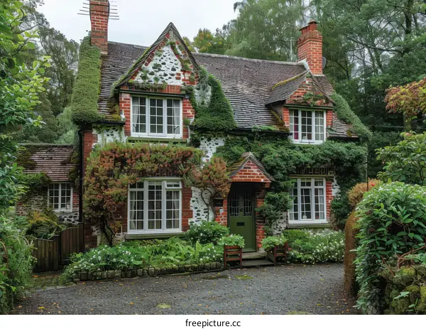 Quaint English Cottage with Flourishing Garden
