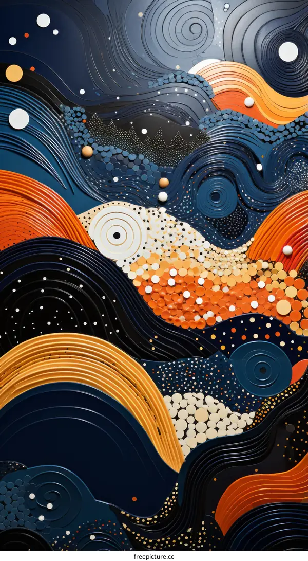 Blue and orange abstract painting