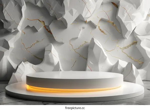 Modern Minimalist White Marble Display Podium