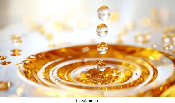 Golden Liquid Droplets and Ripples