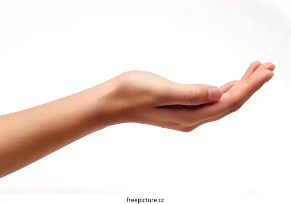 An open hand with the palm facing upwards